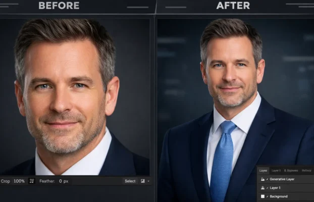 Seamless Expansion: Fixing Distorted Shoulders in Headshots via Generative Fill