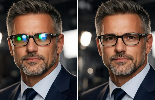 Remove Green & Blue Light Glare From Glasses in Photoshop