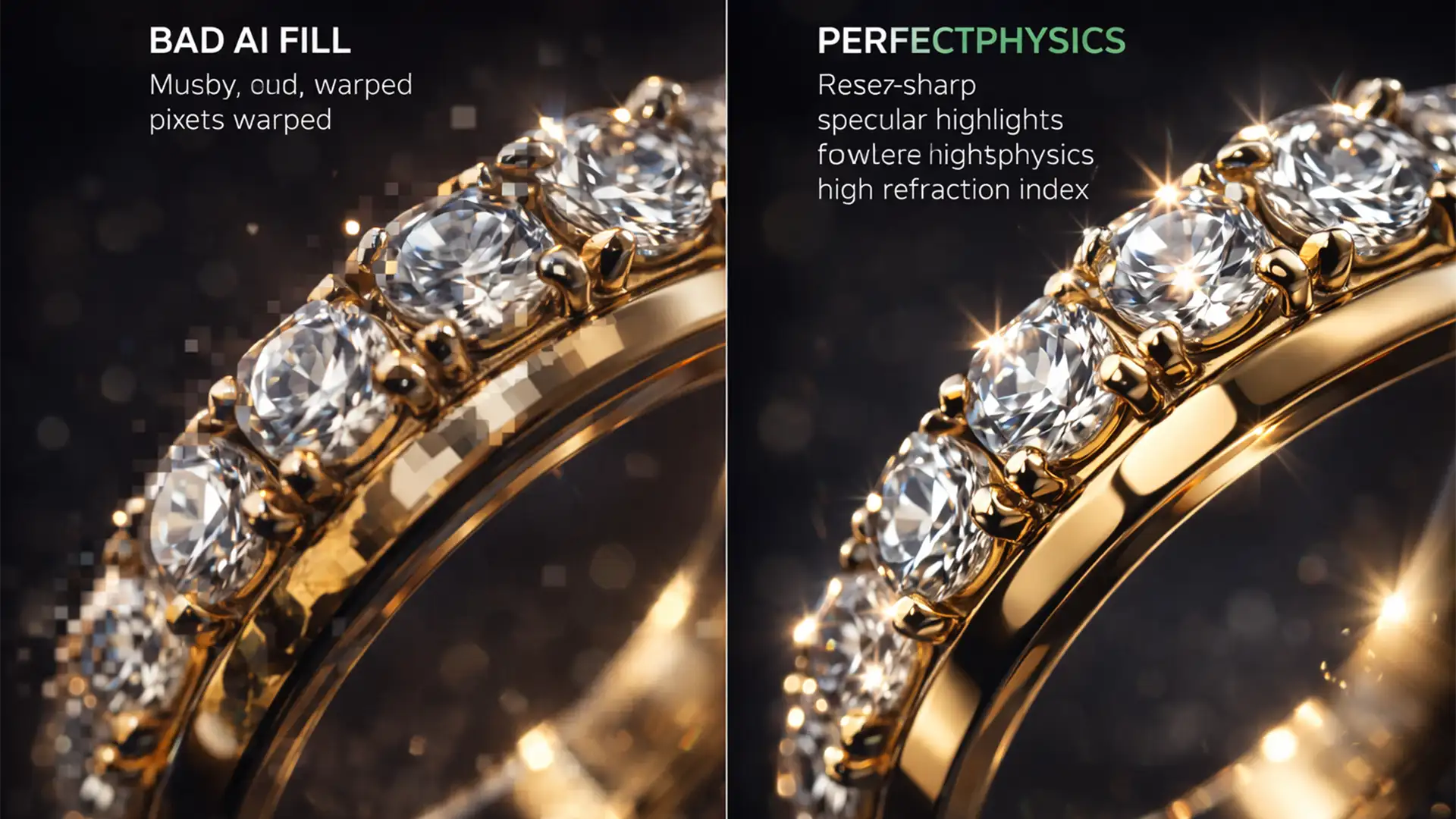 Fix Muddy AI Reflections in Photoshop Jewelry Photography