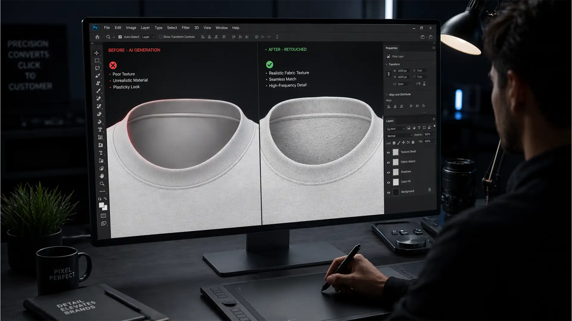 Fix AI Fabric Texture Mismatch in Ghost Mannequins