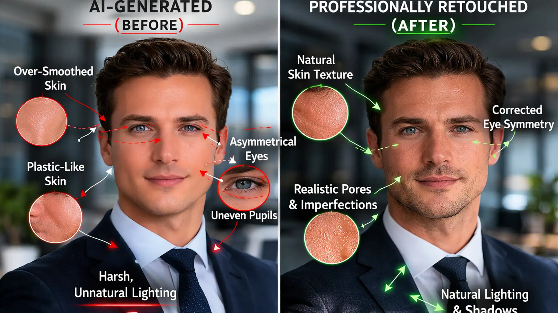 Fix AI Headshot Artifacts & Remove Uncanny Valley