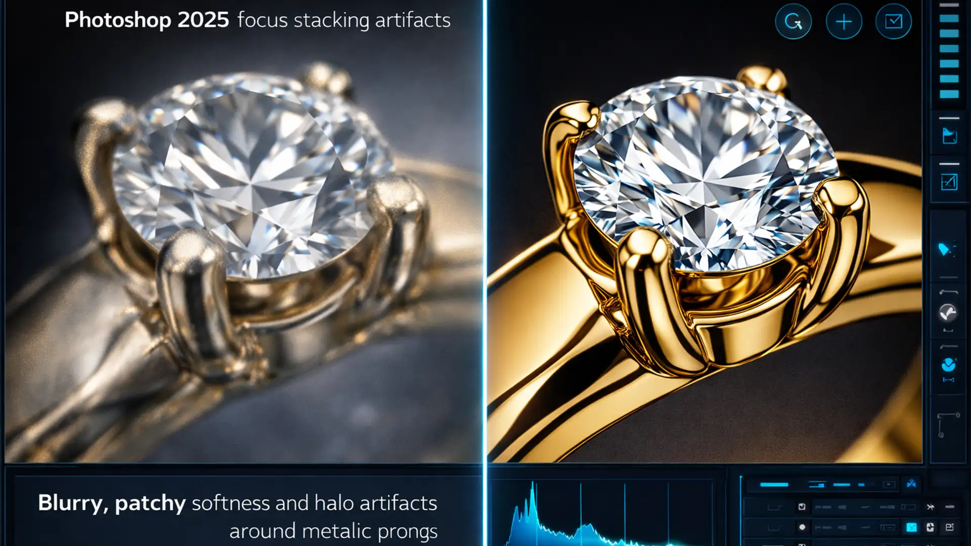 Fix Photoshop 2025 Focus Stacking Artifacts in Jewelry Macros