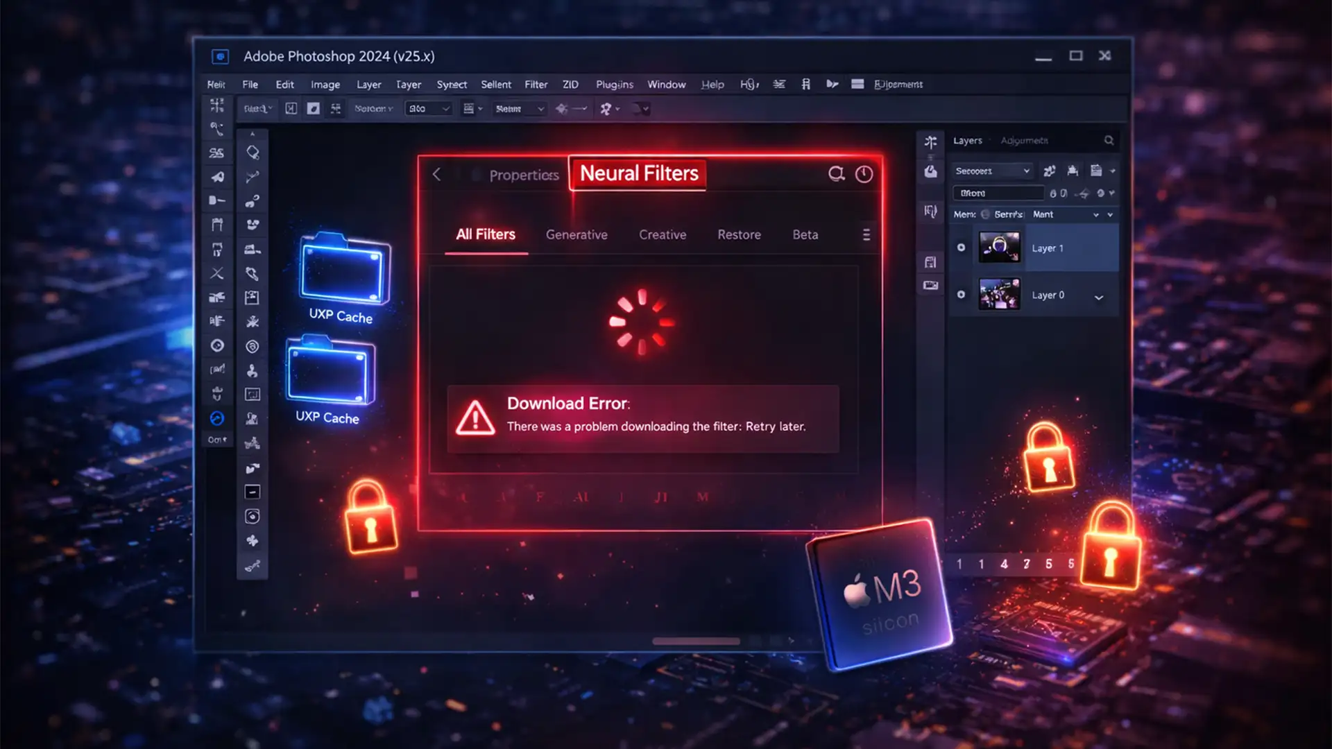 How to Fix Photoshop Neural Filters Download Error 2024