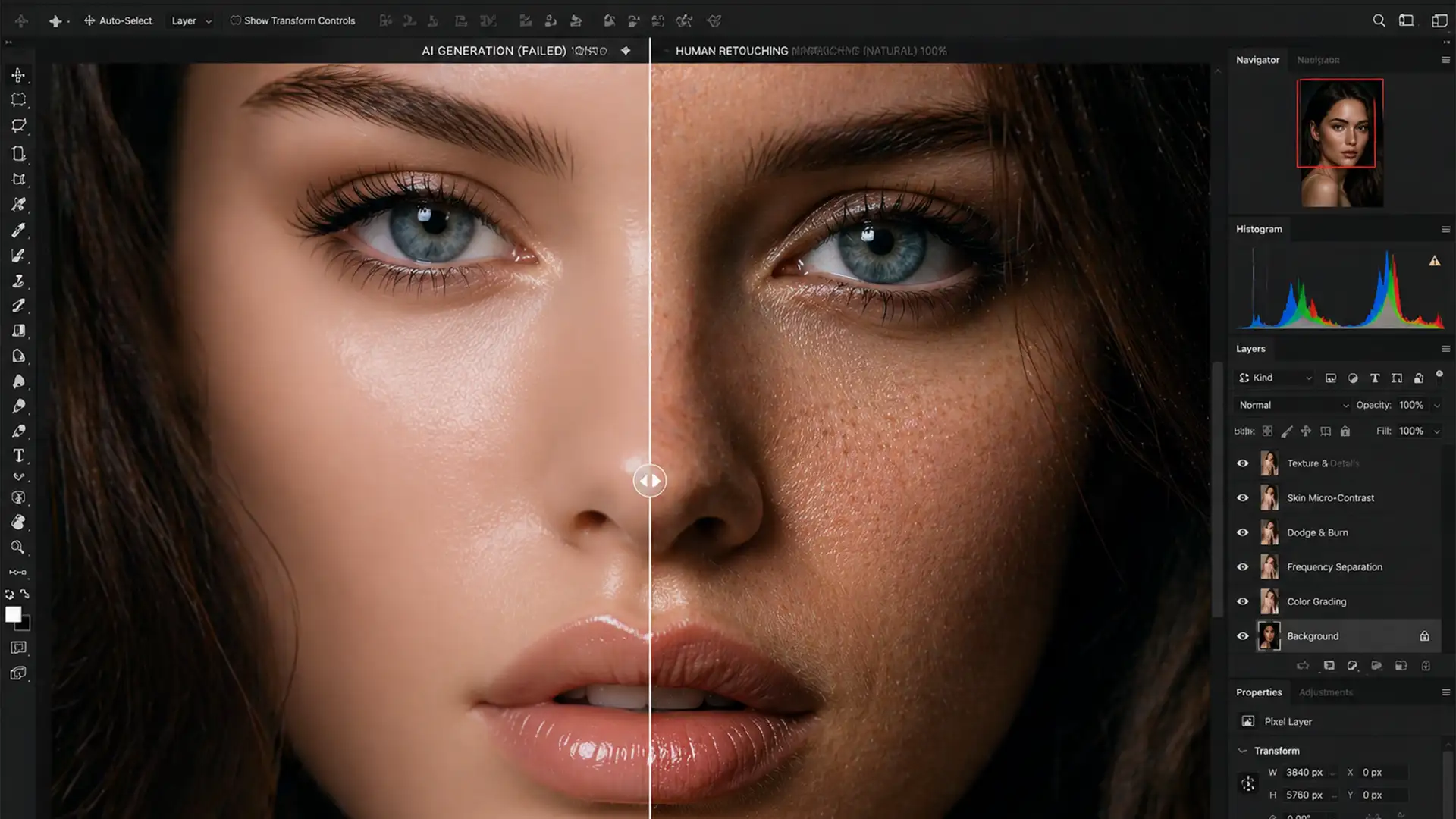 Fix Waxy Skin: Restore Texture After Gen Fill