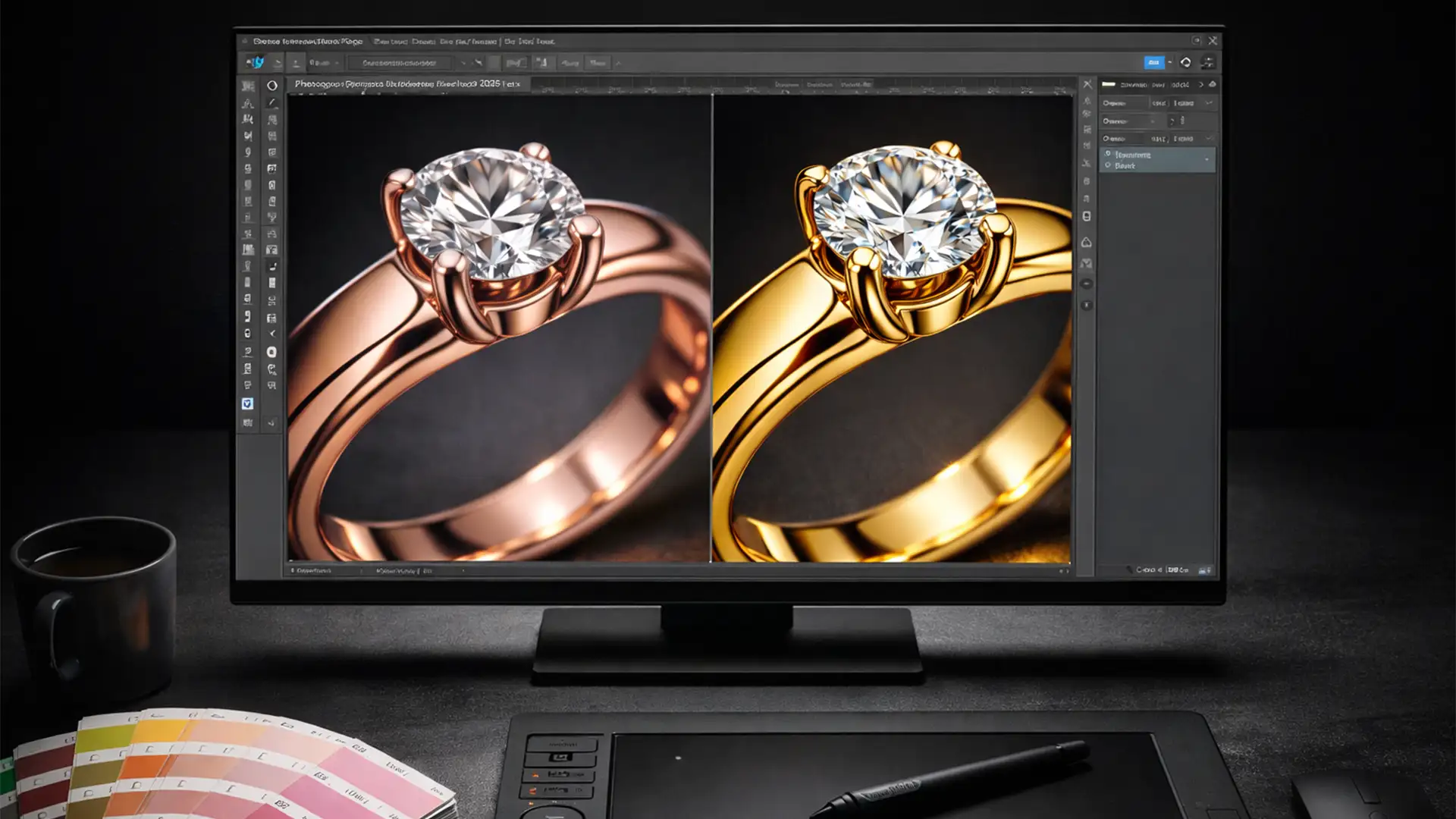 Rose Gold Color Correction: 14k vs 18k in Photoshop 2025