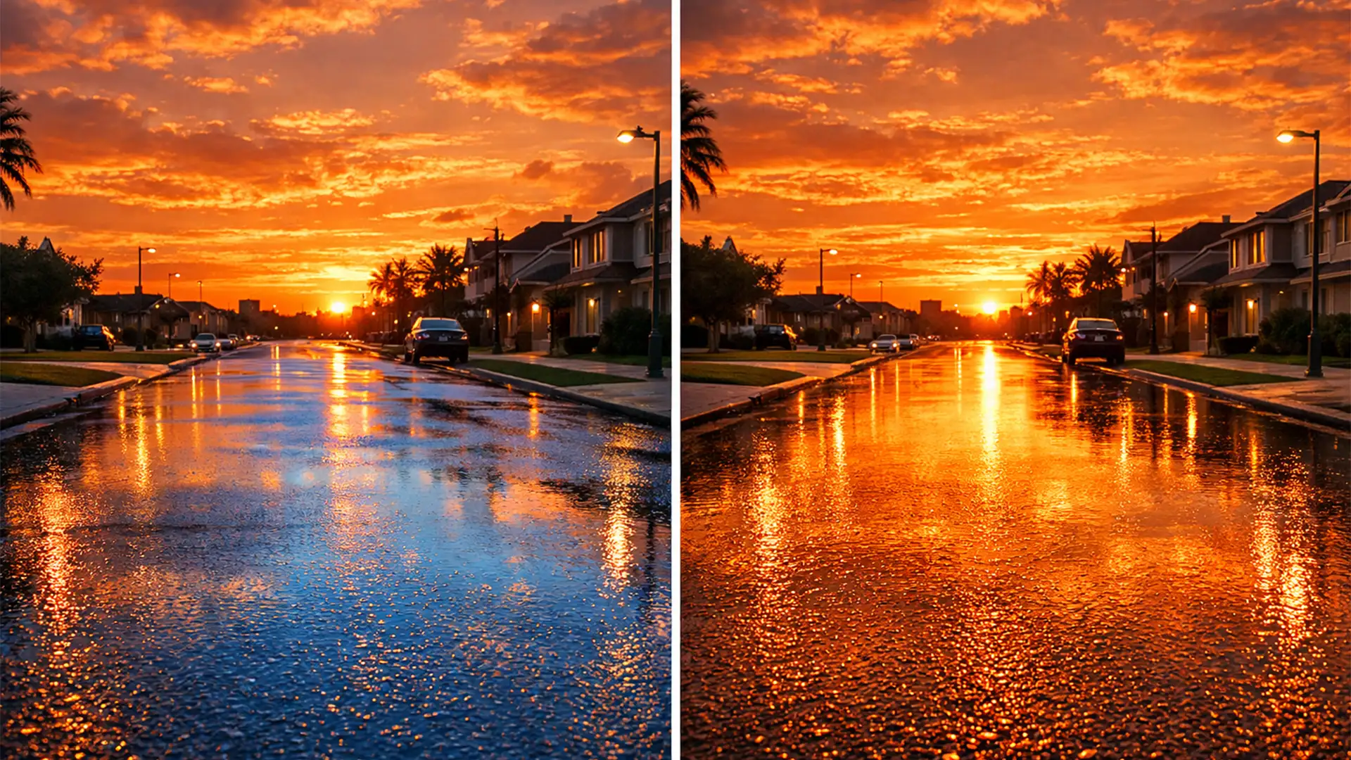 Sync AI Sky Swaps with Ground Reflections on Wet Pavement