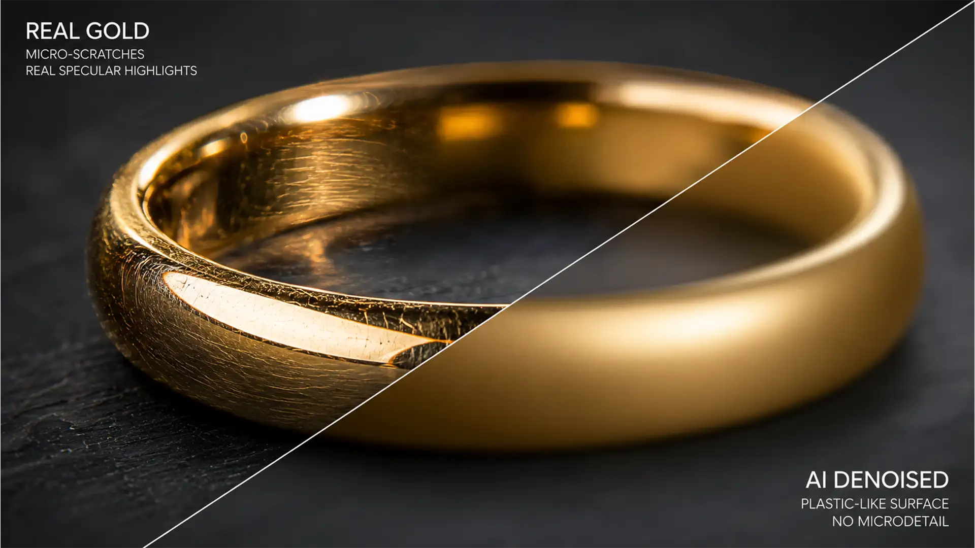 Fix AI Denoise Artifacts on Polished Gold Jewelry