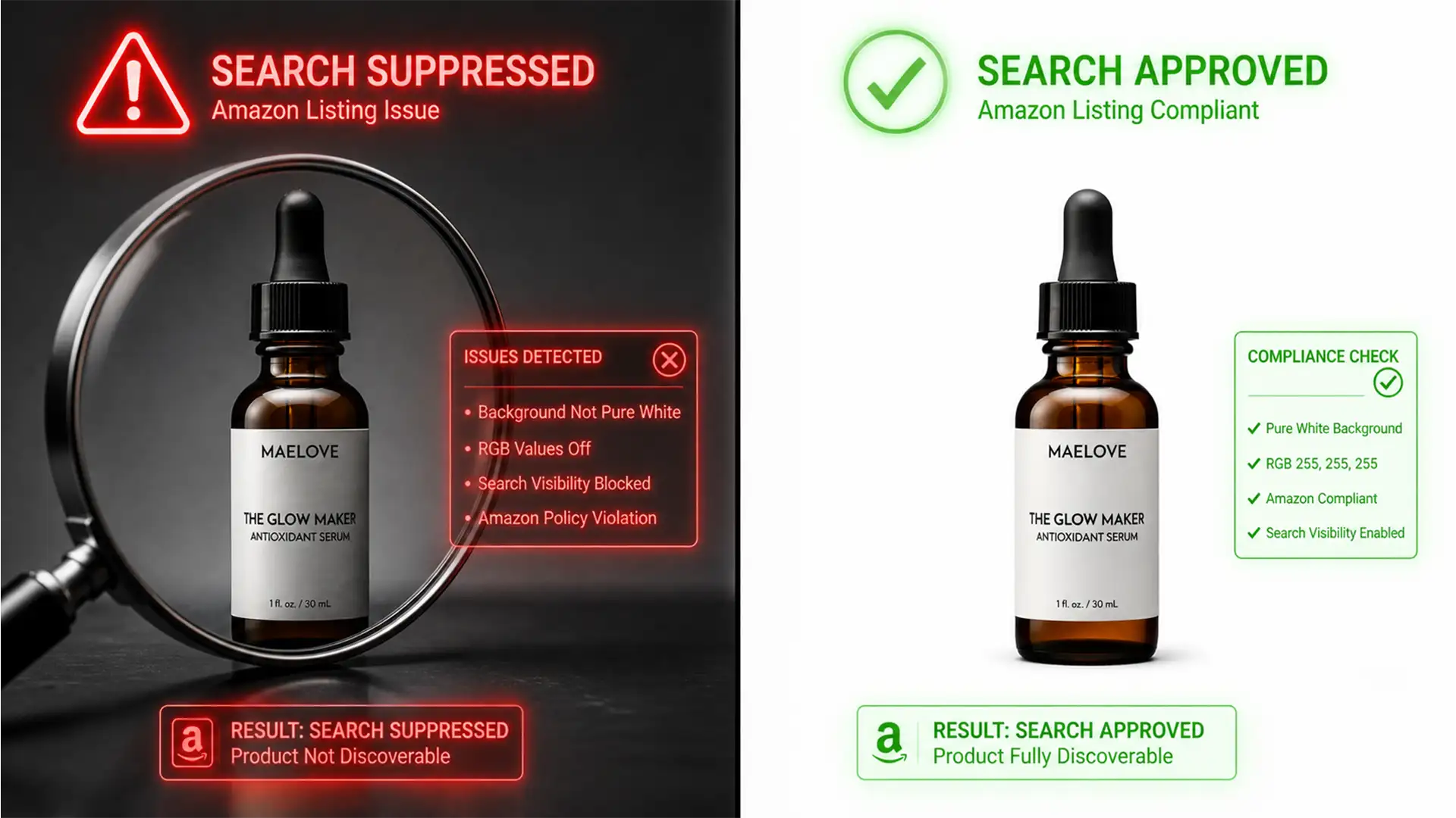 Fix Amazon Main Image Suppression: Pure White 255 255 255