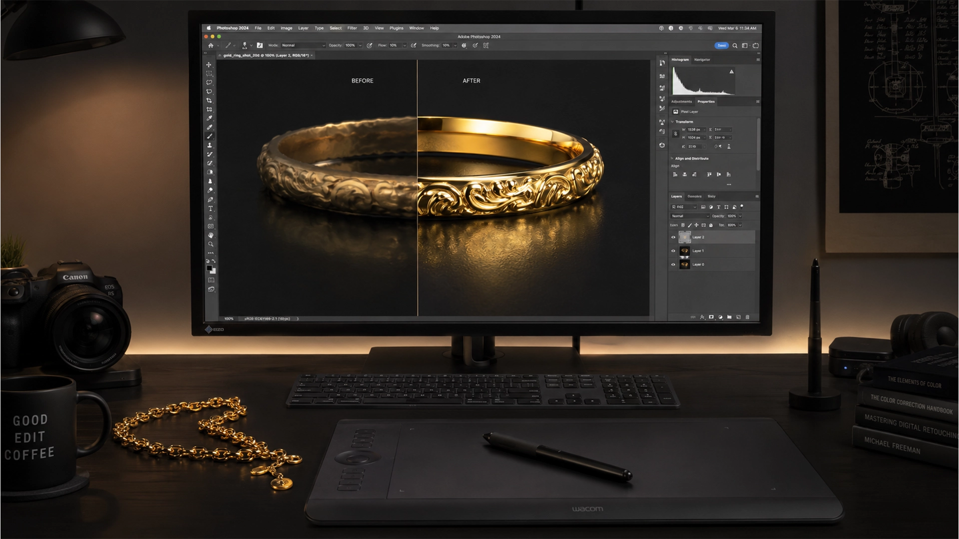 Fix Generative Fill Reflection Artifacts on Gold Jewelry
