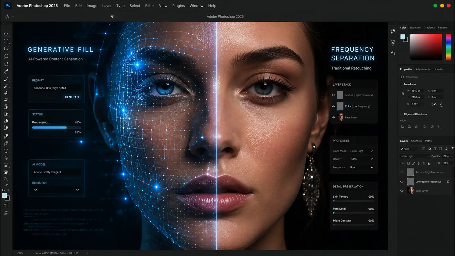 The Hybrid Retouching Guide: Combining AI Generative Fill with Frequency Separation