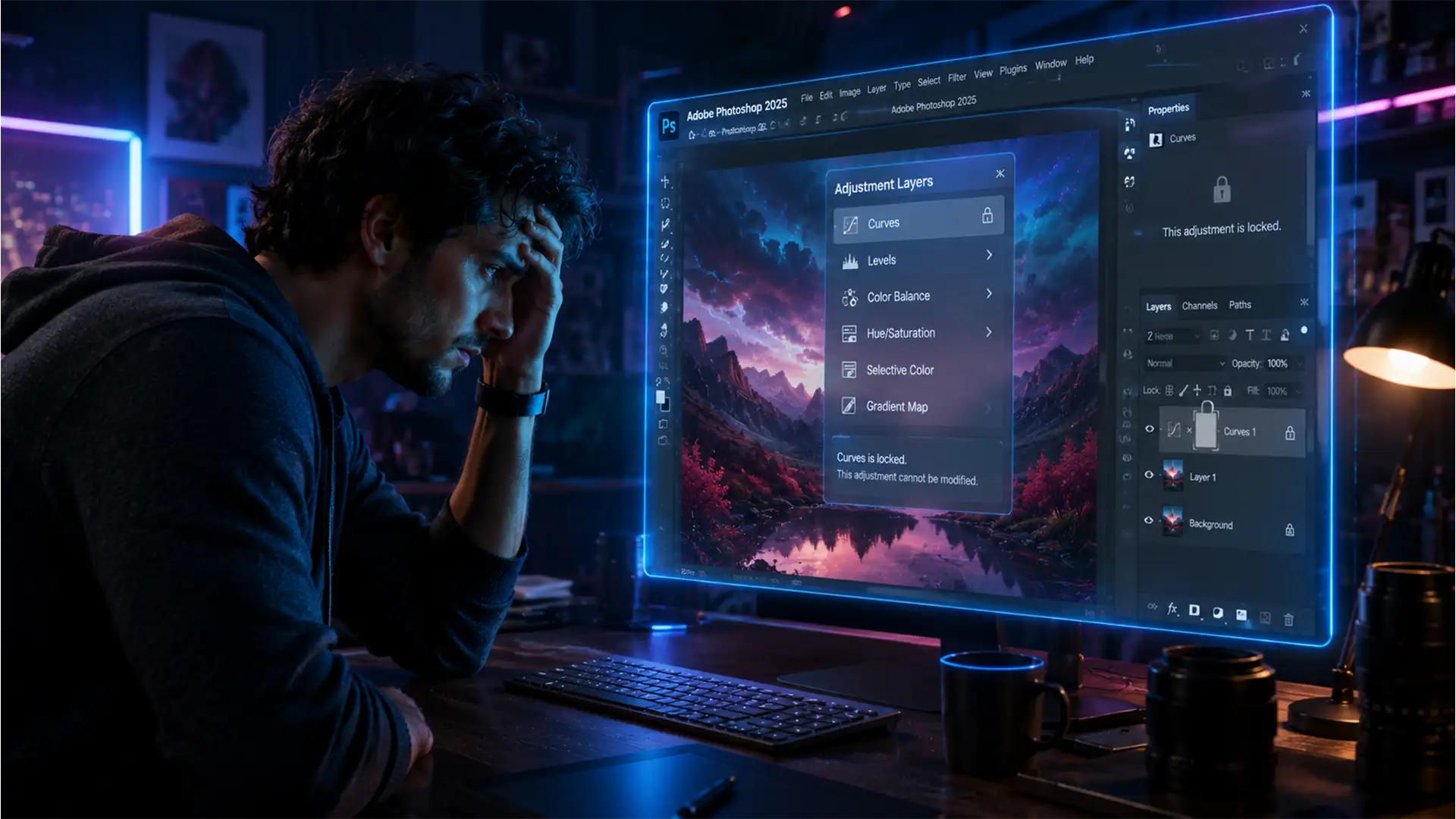 Why Are Your Photoshop Curves Greyed Out? Solving 2025 Adjustment Layer Issues