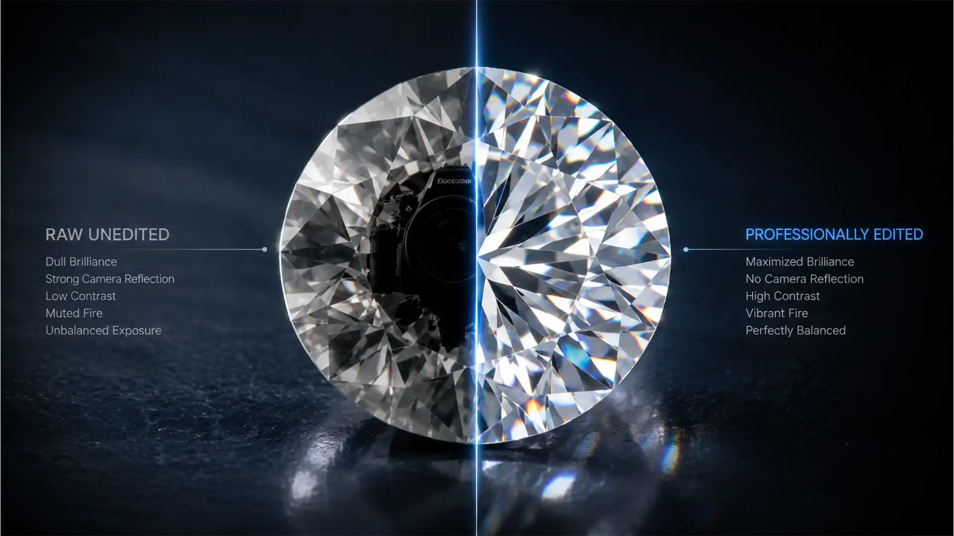 Remove Black Camera Reflections from Diamonds