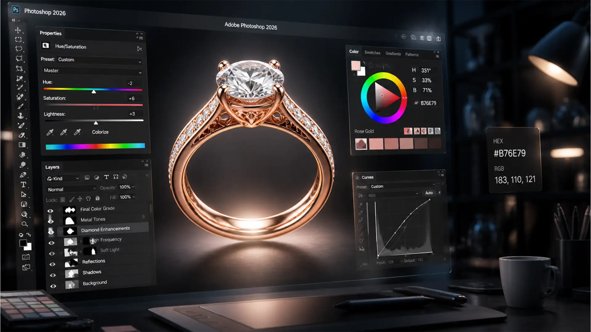Perfect Rose Gold Consistency in Photoshop 2026