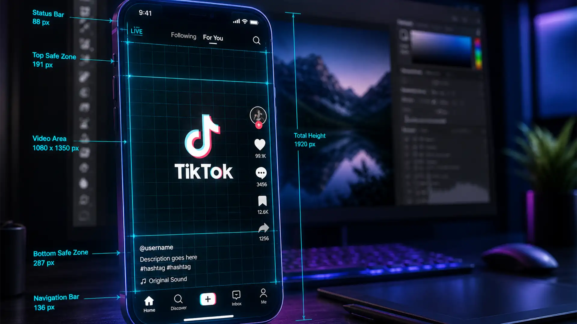 2024 TikTok Safe Zone PSD Template & Shop Banner Guide