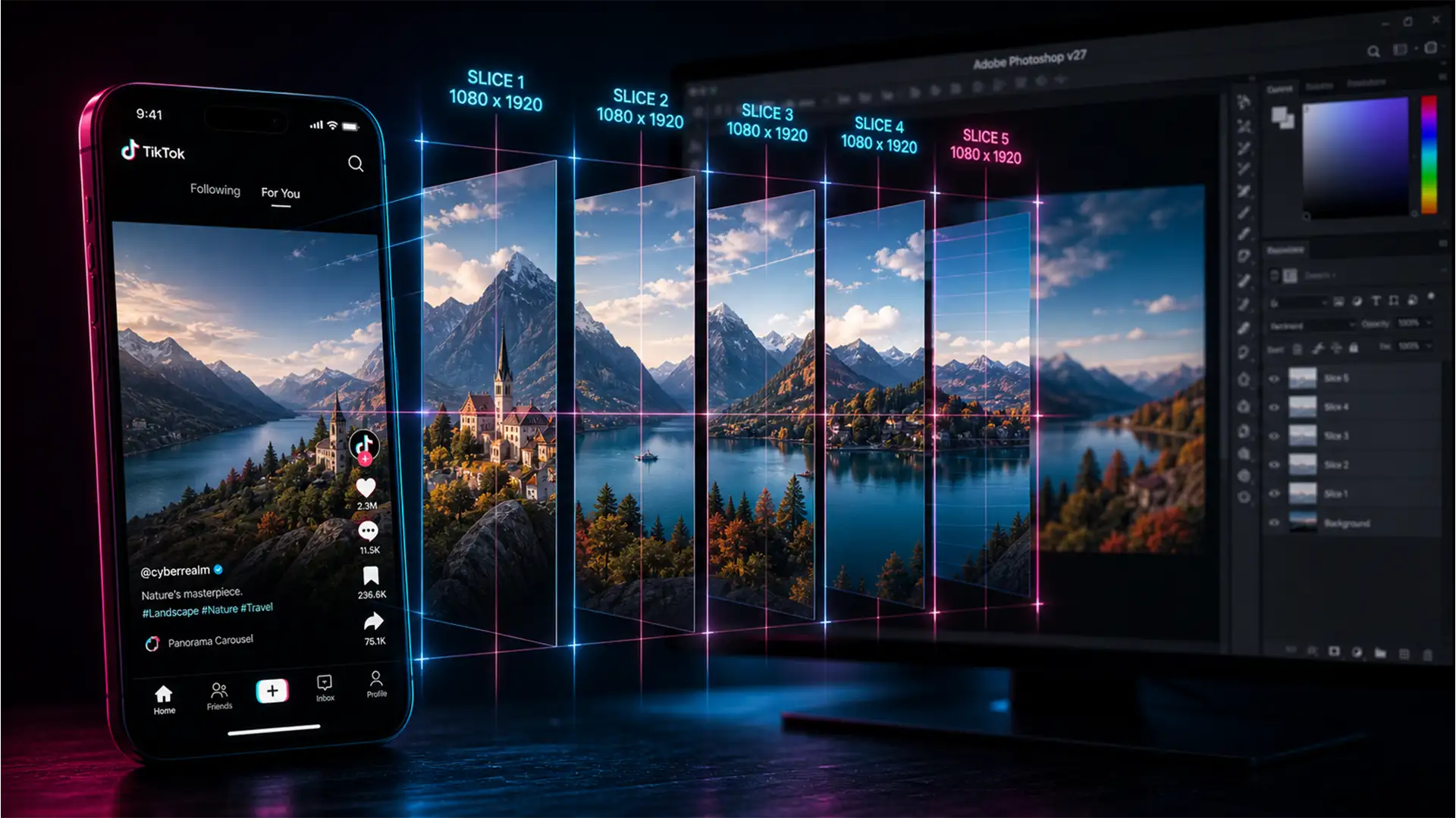 TikTok Seamless Swipe Guide: Photoshop Dimensions & Templates